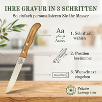 Steakmesser mit Olivenholzgriff – Personalisiert mit Gravur