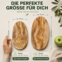 Ovales Holzbrett – Frühstücksbrett aus Olivenholz