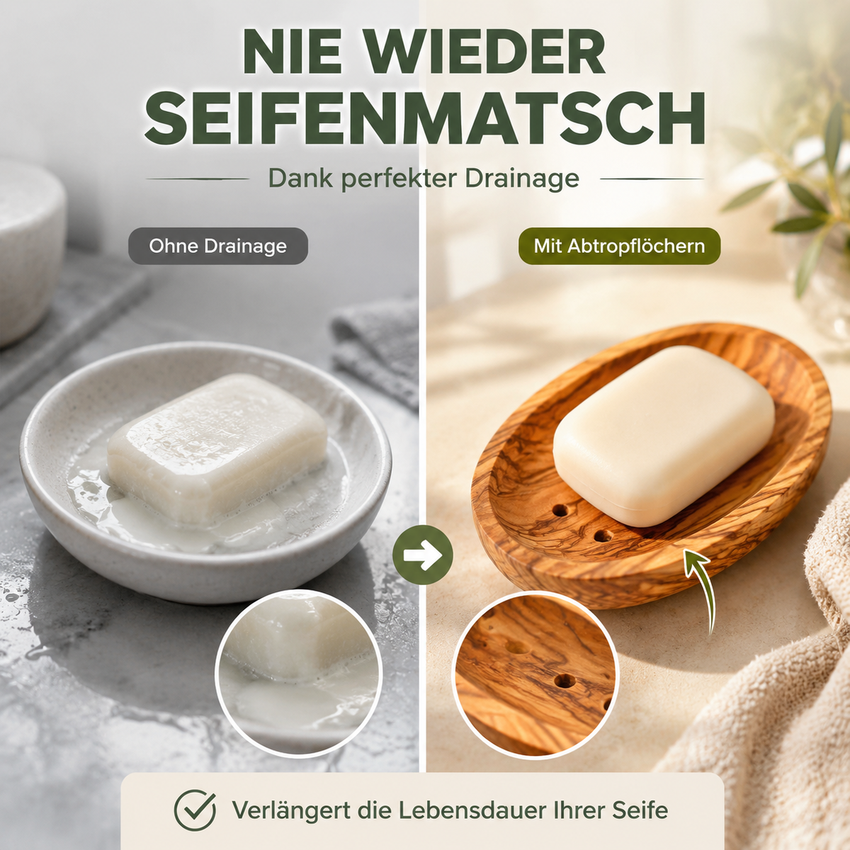 Seifenschale aus Olivenholz – Natürliche Eleganz für Ihr Badezimmer