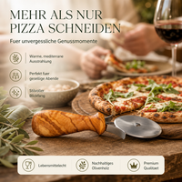 Pizzaschneider mit Olivenholzgriff – personalisierbar mit Gravur