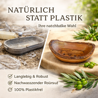 Rustikale Seifenschale aus Olivenholz – Handgemacht & Natürlich