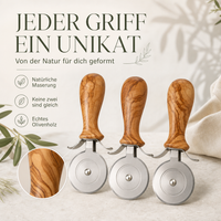 Pizzaschneider mit Olivenholzgriff – personalisierbar mit Gravur
