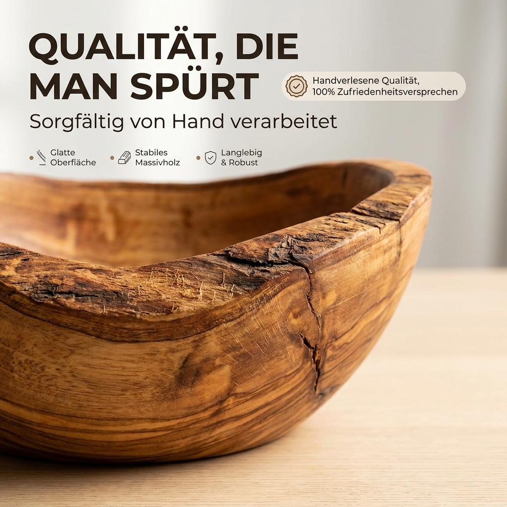 Rustikale Schale aus Olivenholz – Einzigartiges Design & Nachhaltig