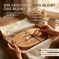 Ovales Holzbrett – Frühstücksbrett aus Olivenholz